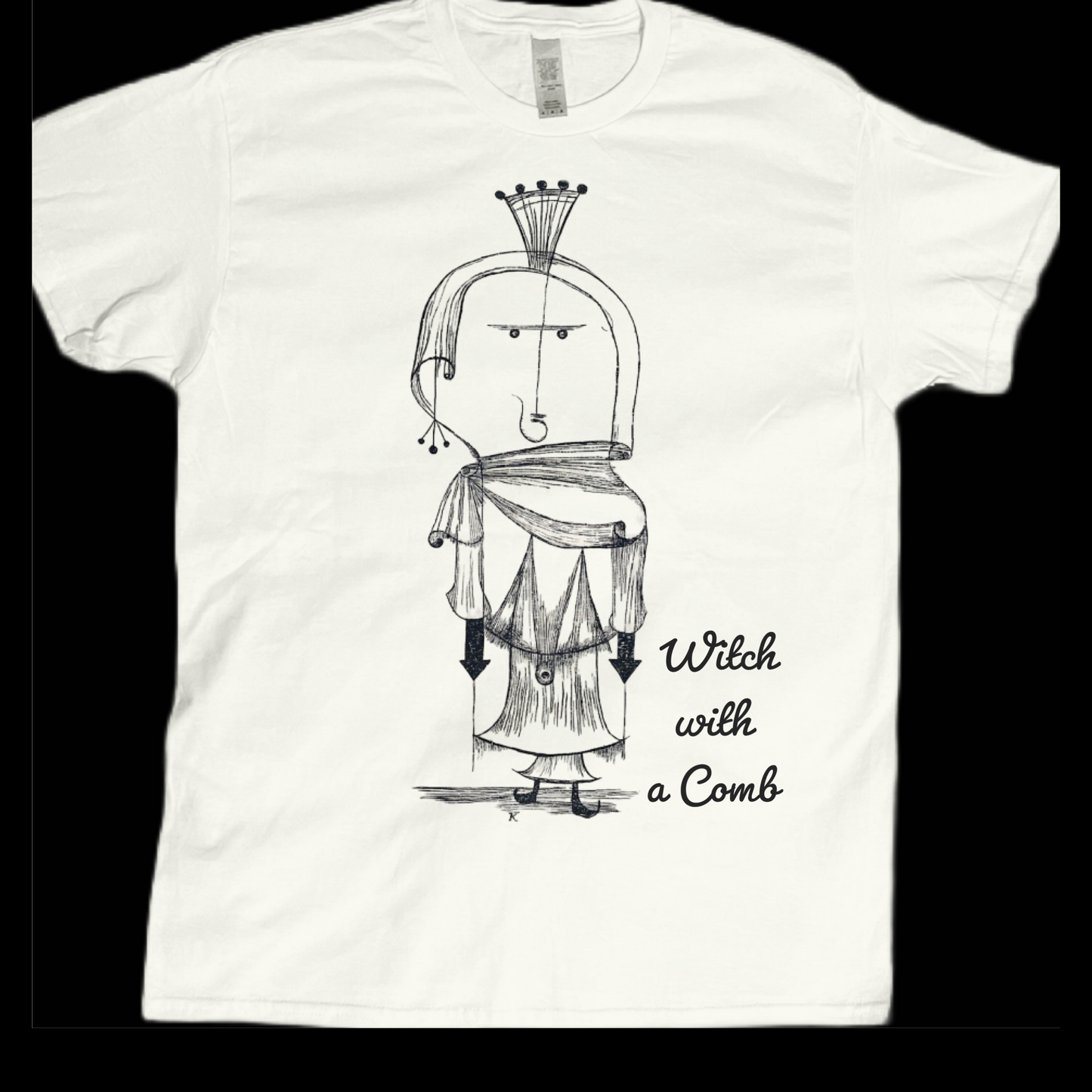 Vintage inspired graphics Witch with a comb poster graphic tees unisex