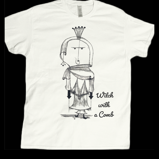 Vintage inspired graphics Witch with a comb poster graphic tees unisex
