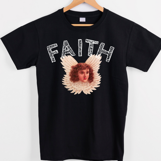 Hand drawn art style faith angel graphic tees unisex