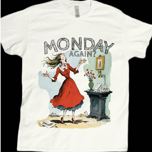 Monday again sketched vintage style graphic tees unisex