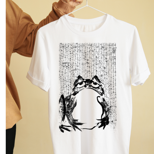 Vintage japanese Frog sketch graphic unisex