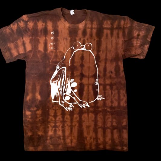 Frog sketch graphic tees black bleached unisex
