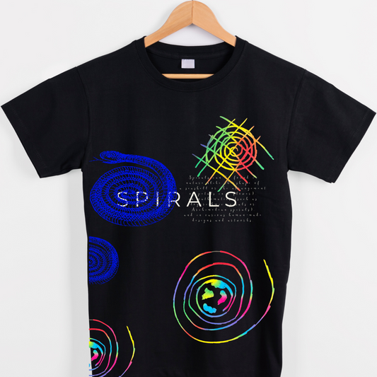 Abstract doodle colorful spiral art graphic tees unisex