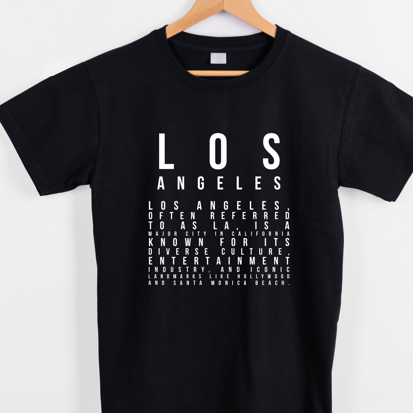 Los Angeles City graphic tees unisex available in white and black